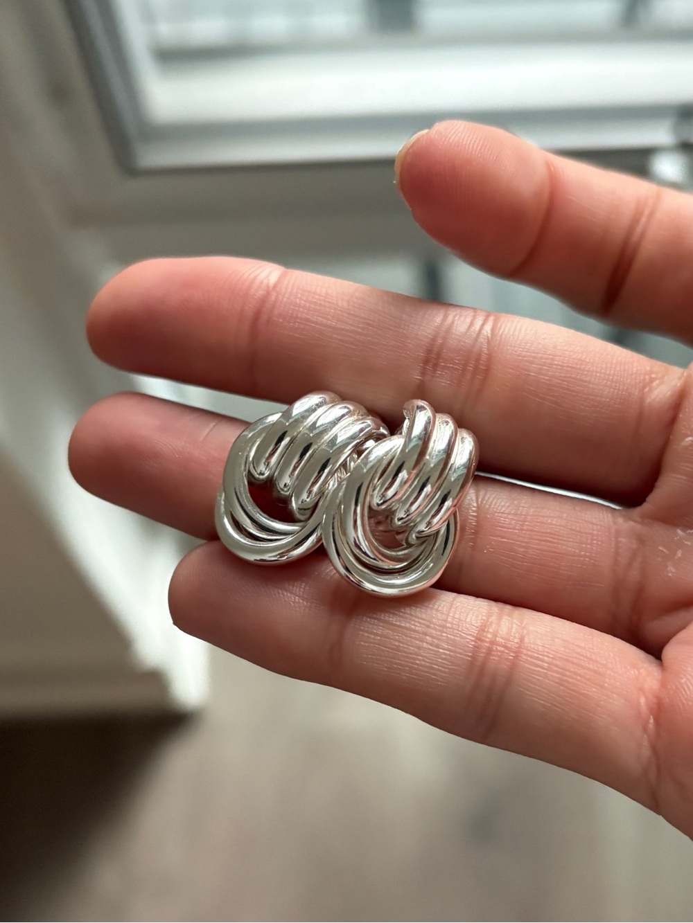 Heaven Mayhem Silver Baby Knot Earrings